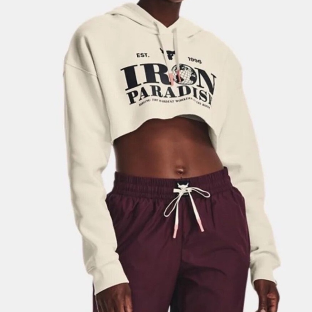 Under Armour Project Rock Cropped Fleece Hoodie